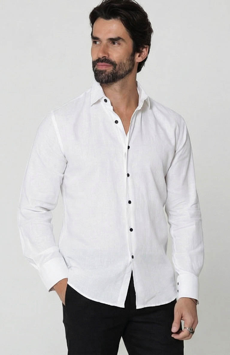 breathable white dress shirt Dress Shirt in White Classic and Tailored Elegance M
