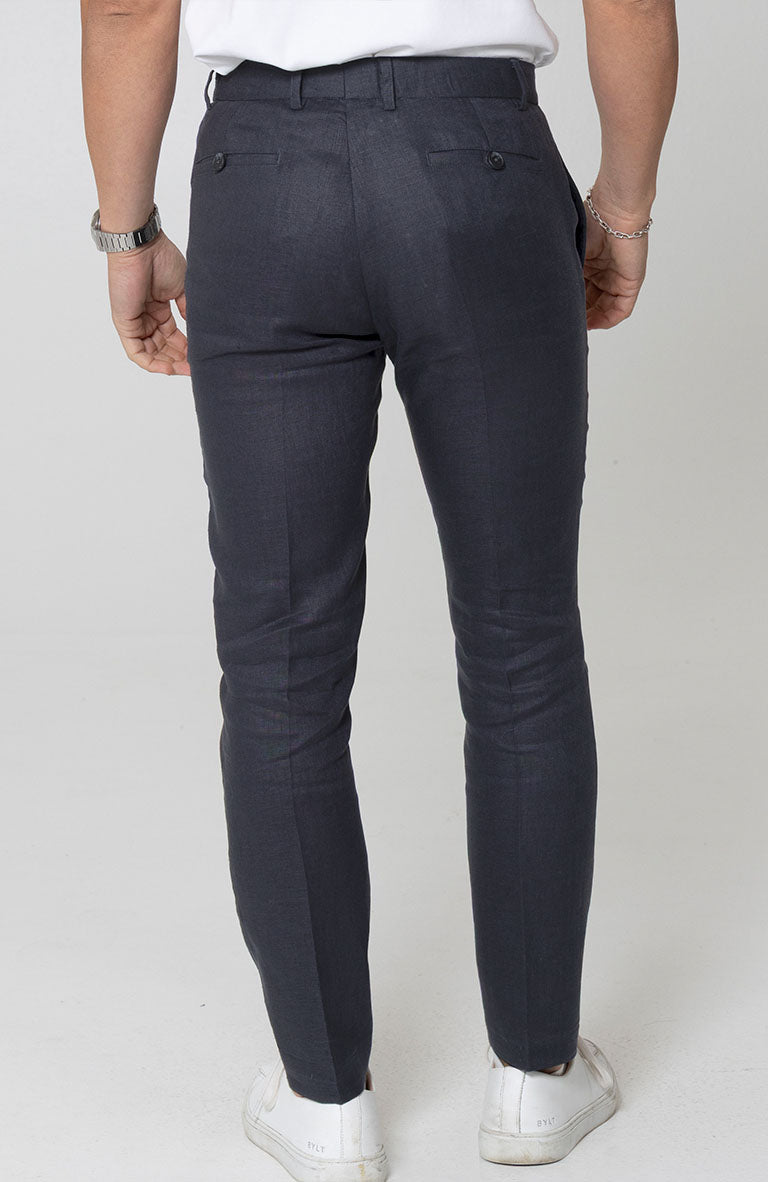 Verona Linen Pants in Dark Gray / Charcoal