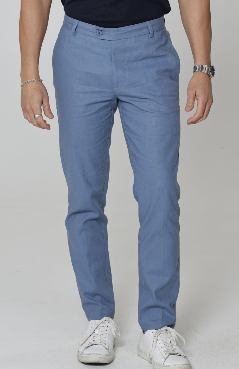 Men's Verona Linen Pants in Heritage Blue