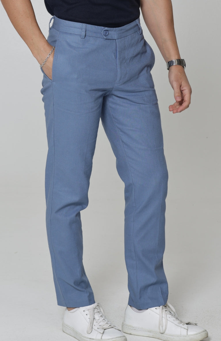 Men's Verona Linen Pants in Heritage Blue