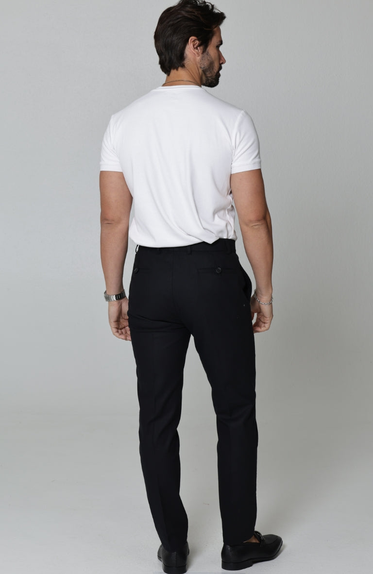 men's black linen dress pants Men's Black Linen Pants, Pleated Tailored, Smart-casual, Handmade | EDDIE