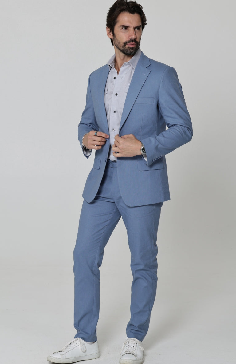 Monte Carlo Italian Linen Suit Heritage Blue