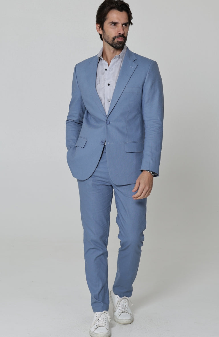 Monte Carlo Italian Linen Suit Heritage Blue