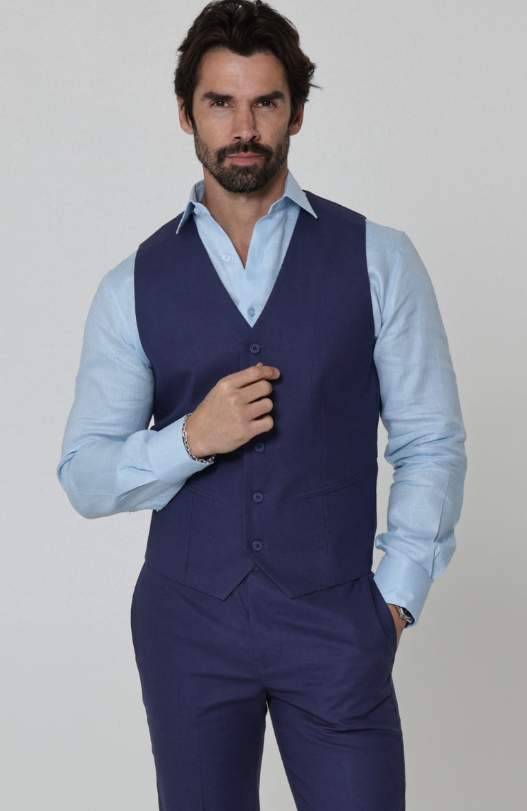 Monaco Italian-Inspired Linen Vest – Burvani Men