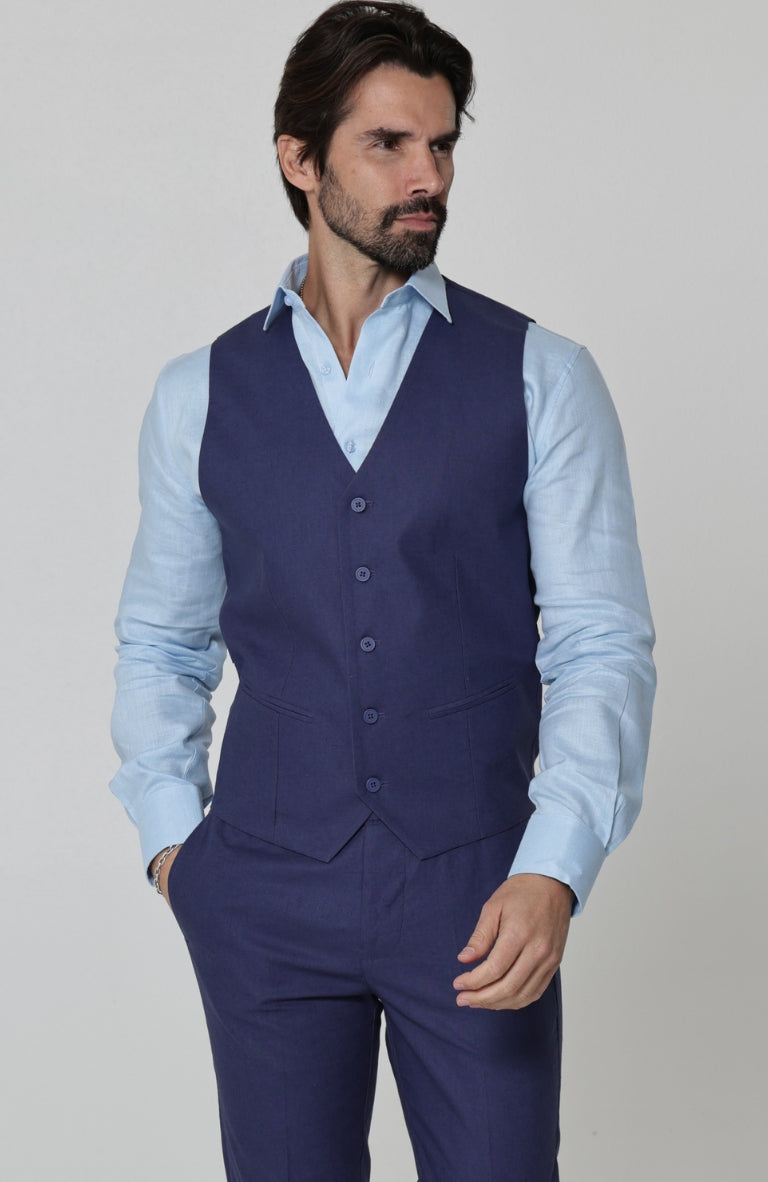 Monaco Italian-Inspired Linen Vest – Burvani Men