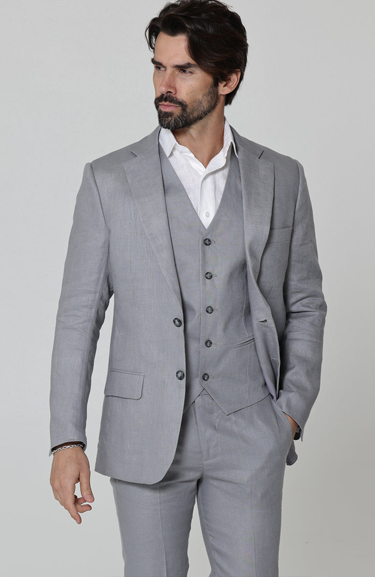 Steel Gray Monte Carlo Linen Suit Jacket, w/Steel Gray Verona Pants and  Mauritius Shirt.