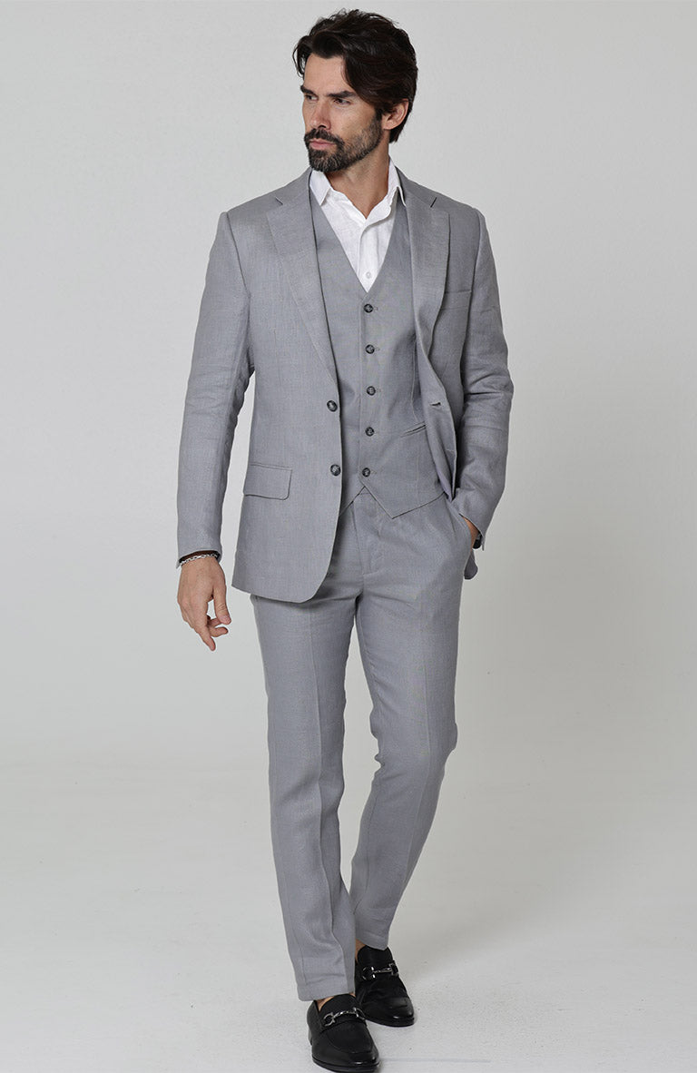 Steel Gray Monte Carlo Linen Suit Jacket, w/Steel Gray Verona Pants and  Mauritius Shirt.