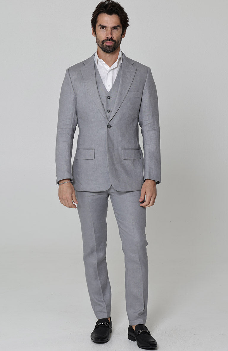 Steel Gray Monte Carlo Linen Suit Jacket, w/Steel Gray Verona Pants and  Mauritius Shirt.