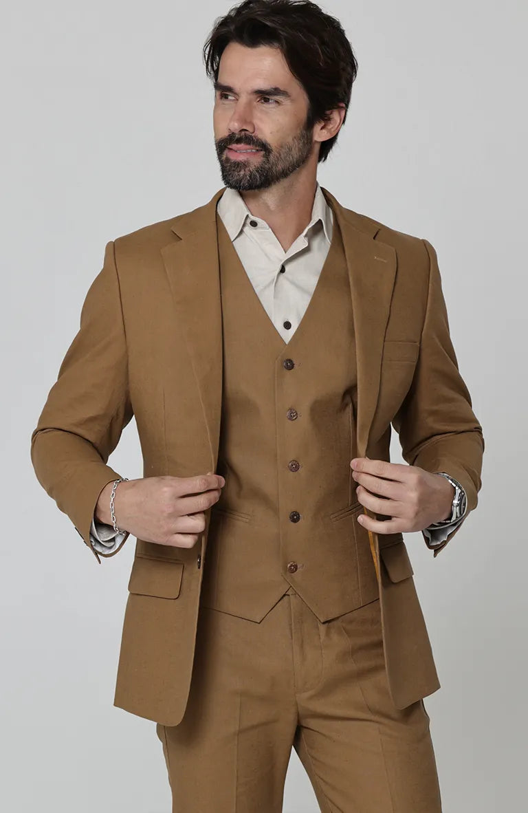 Monte Carlo Mocha Jacket w/ Monaco Vest and  Beckford Shirt