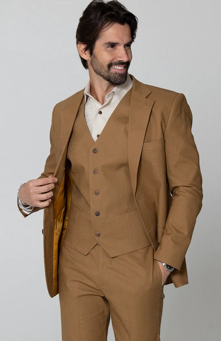 Monte Carlo Mocha Jacket w/ Monaco Vest and  Beckford Shirt