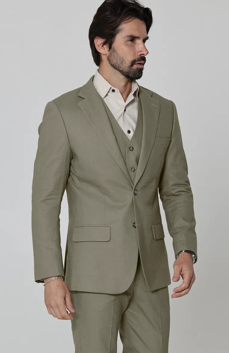 Monte Carlo in Olive with Olive Verona Pants Olive Monaco Vest, and  Beckford Shirt