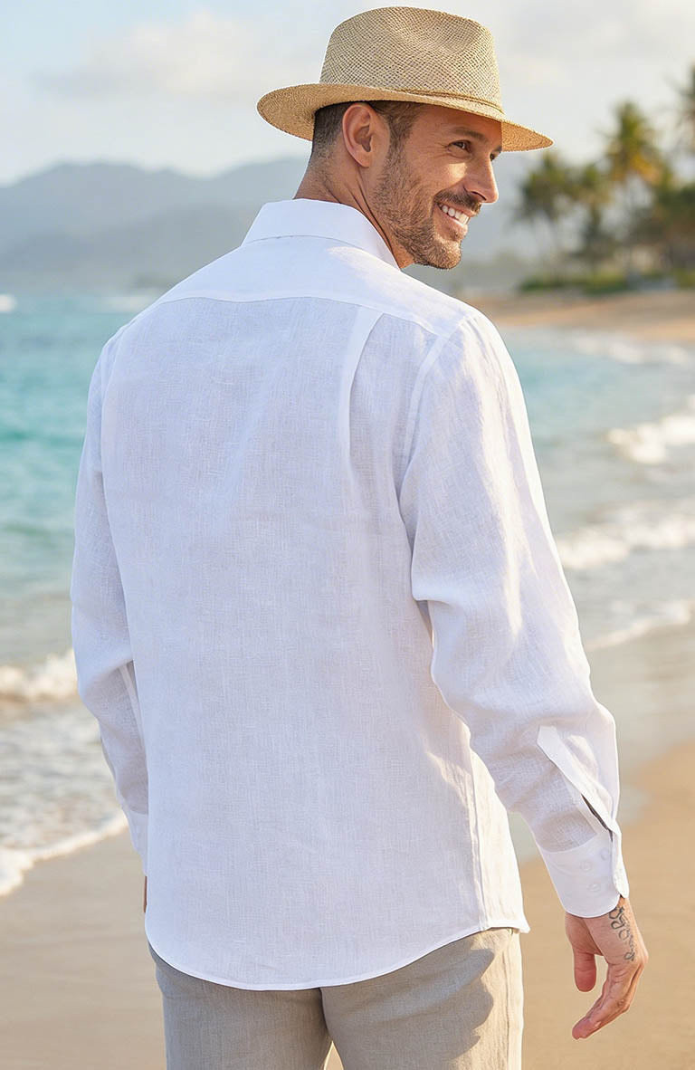 Bone / Ivory Bradford Back View, Round Hem, Latte Verona Pants