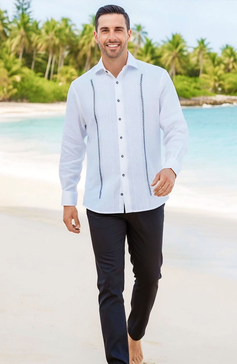 Mauritius White with White w/Black Emb/ Black Buttons Verona Pants