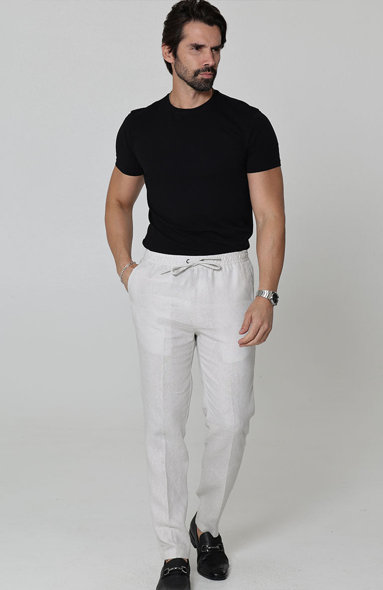 Velero Drawstring Men's linen Pants in Light Sand