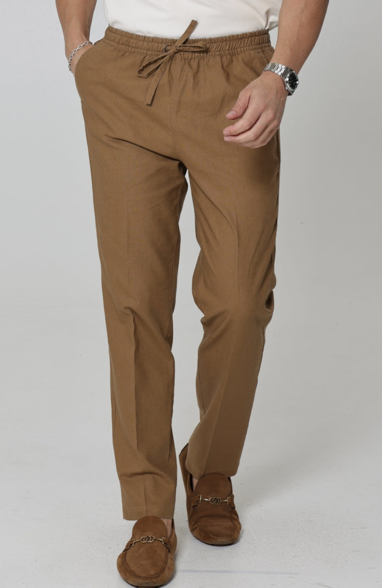 Men's Velero Summer Linen Pants in Mocha