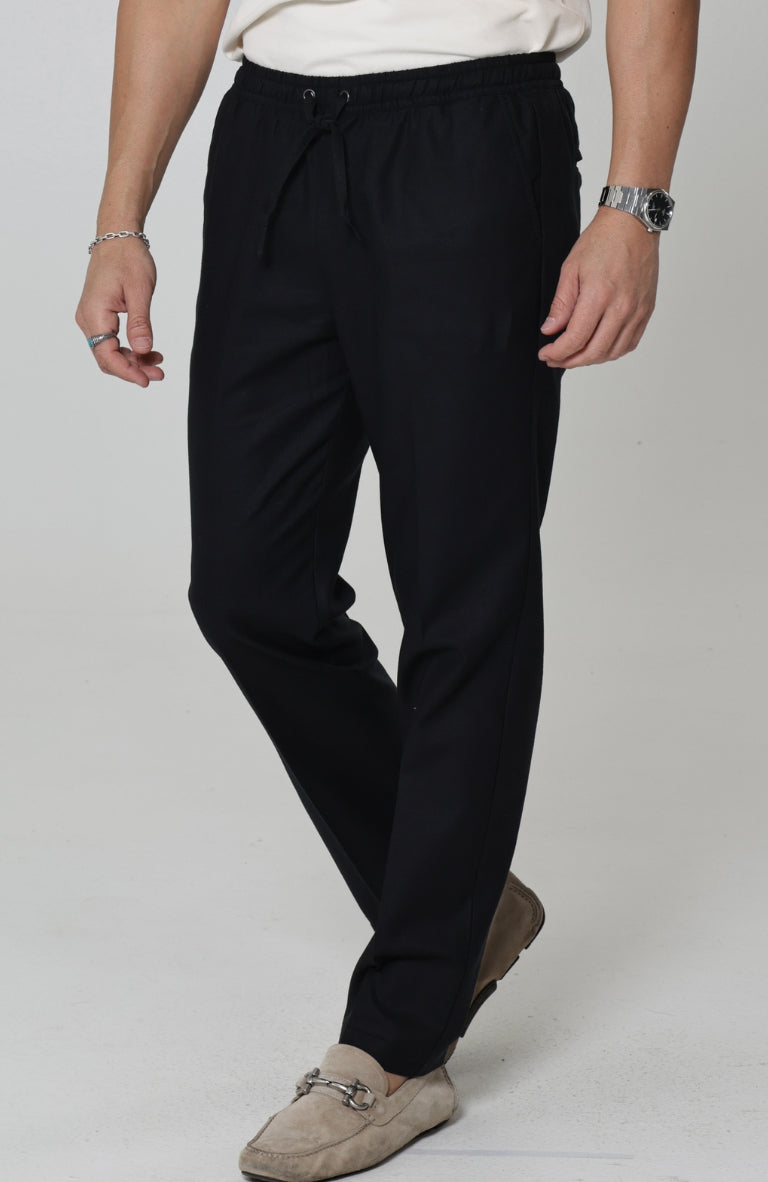 Men's Velero Lightweight Linen Pants in Black