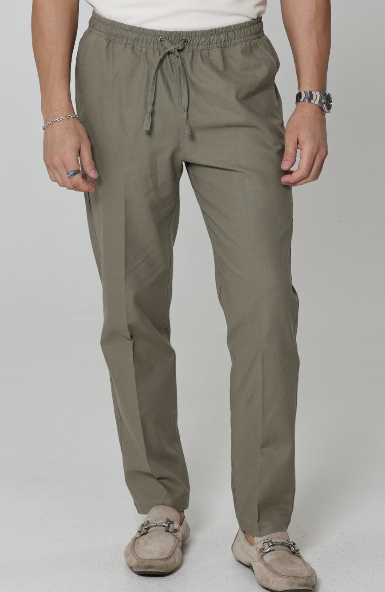 Men's Velero Lightweight Linen Pants in Olive