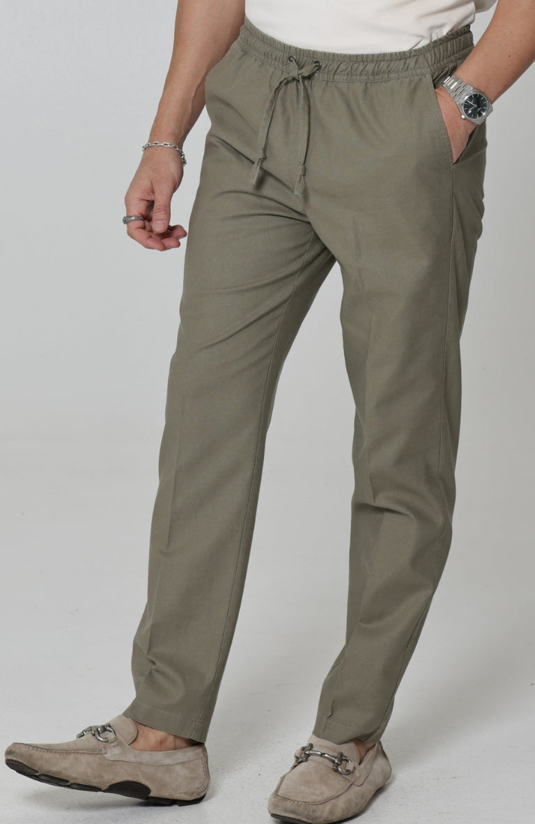 Men's Velero Lightweight Linen Pants in Olive